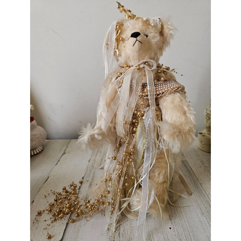 Martha burch teddy bear stuffed jointed roaring‎ '50s dress